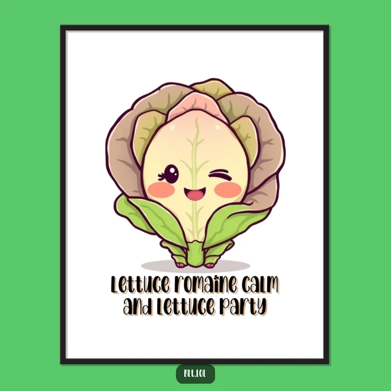 Free Printable Wall Art: Shy Winking Lettuce Leaf
