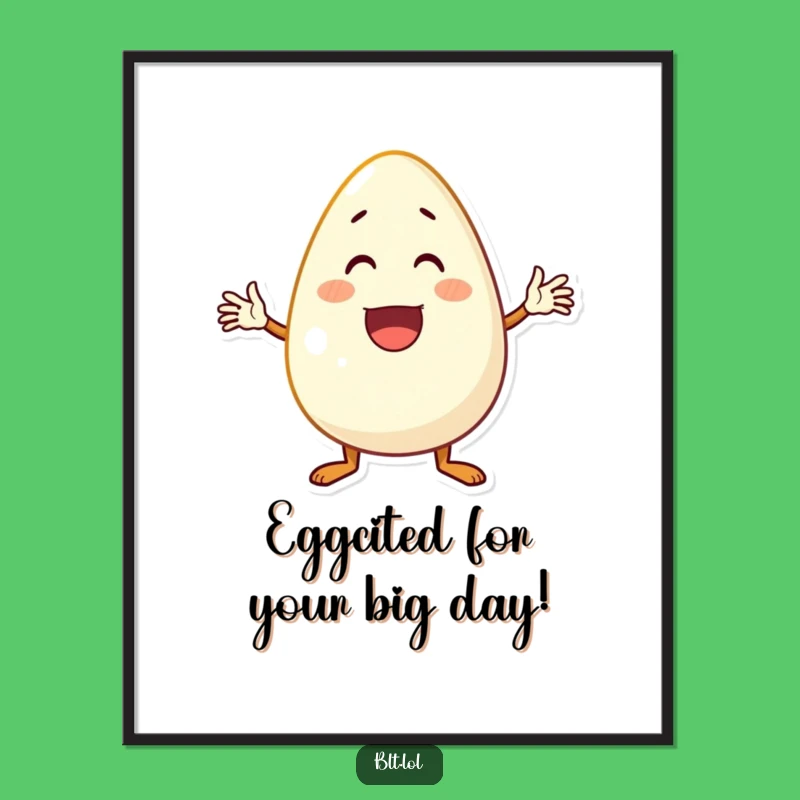 Free Printable Wall Art: Waving Egg for Cheerful Downloadable Decor