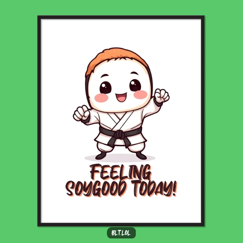 Funny Free Printable Sushi Karate Chop Wall Art - Humorous Downloadable Decor