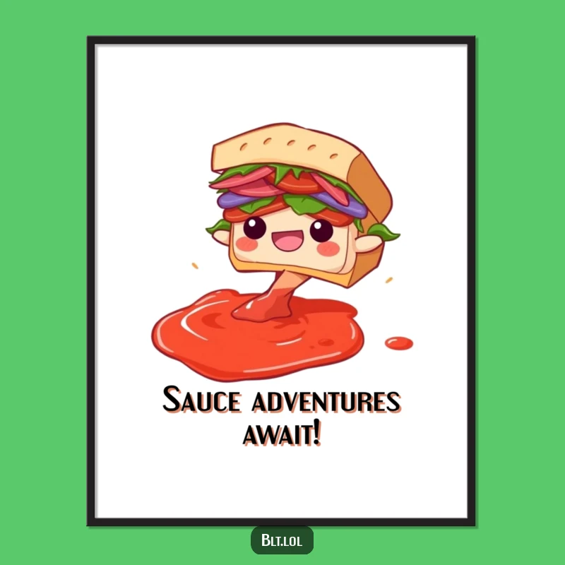 Funny Free Printable Wall Art: BLT Dives into Sauce