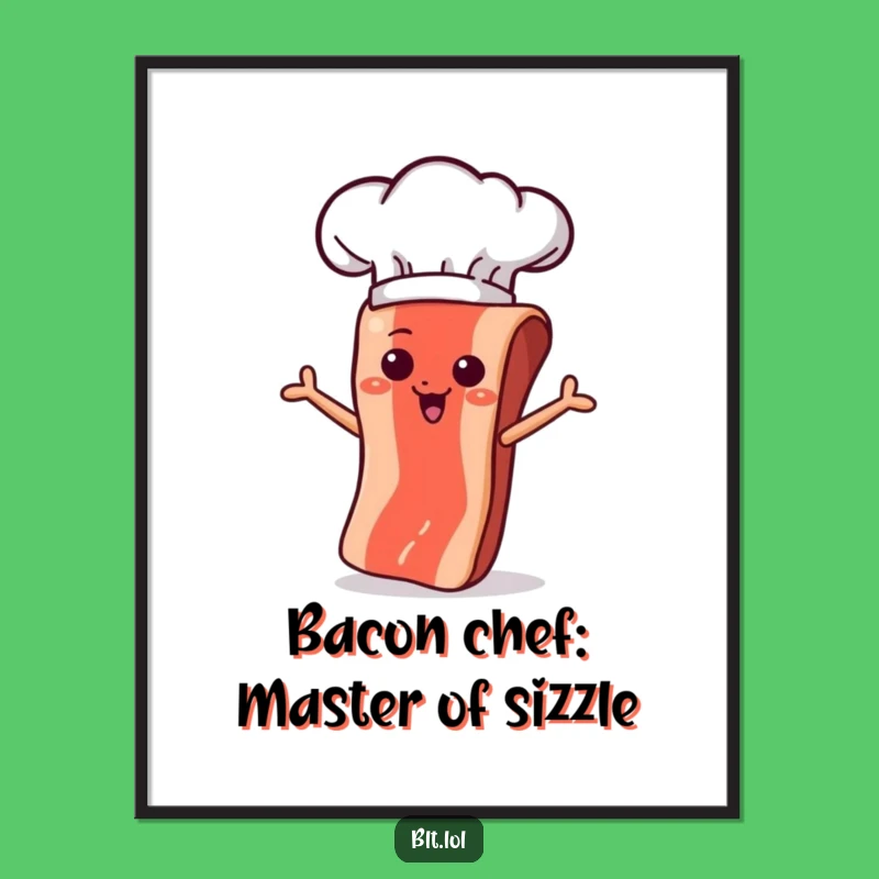 Funny Free Printable Wall Art: Flipping Bacon Chef Decor!