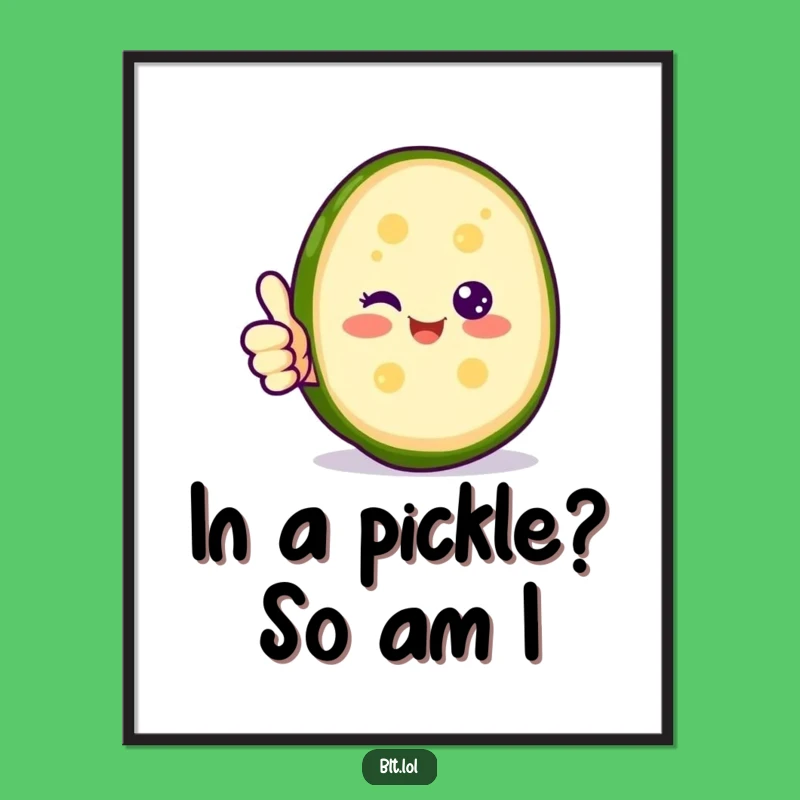 Funny Free Printable Wall Art: Happy Pickle Thumbs Up - Quirky Decor