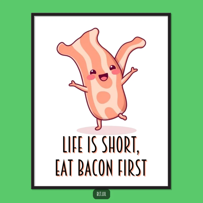 Funny Free Printable Bacon Cartwheel Wall Art - Humorous Decor