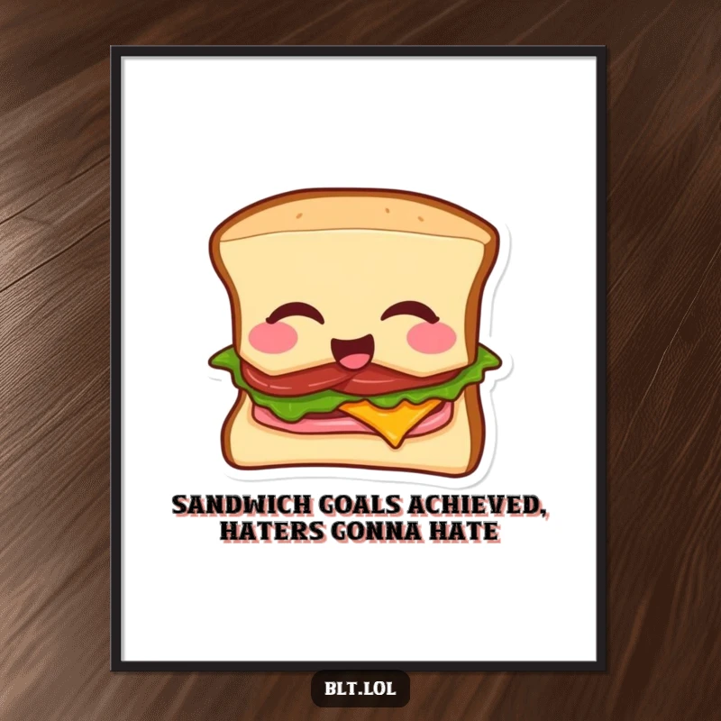 Funny Free Printable BLT Mic Drop Wall Art, a winking BLT sandwich captured mid-mic drop, adding humor to any room.