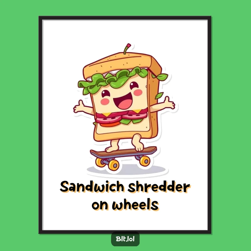 Funny Free Printable BLT Skateboard Art: Character Downloadable Decor