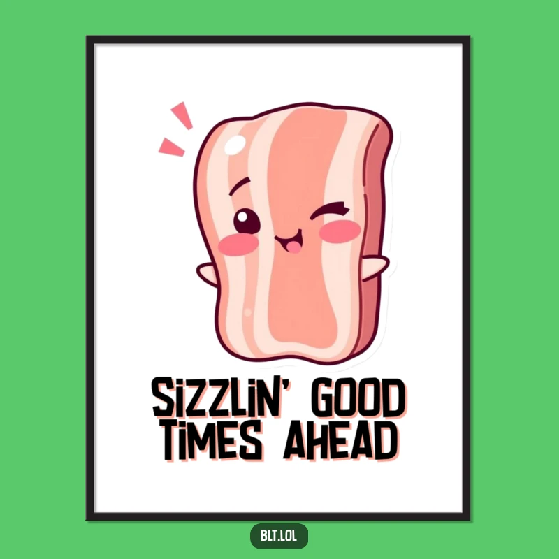 Funny Free Printable Wall Art: Winking Bacon, Playful, Quirky Decor