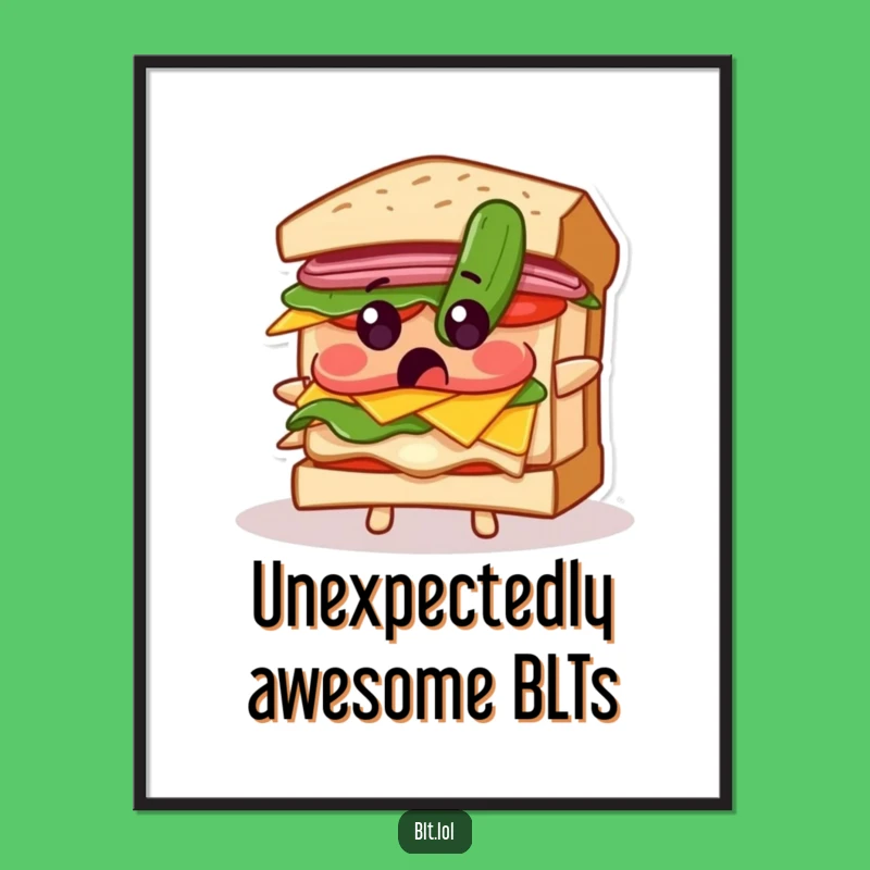 Funny Free Printable BLT Pickle Art: Surprise Character Downloadable Decor