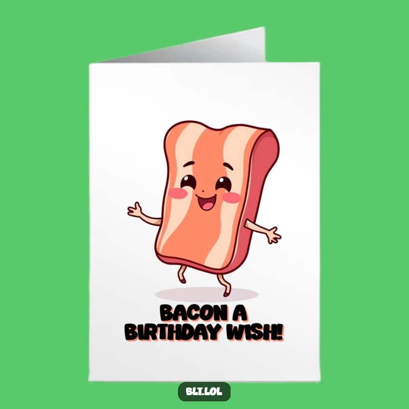 Free Printable Birthday Card: Bouncy Bacon Dance Downloadable Gift
