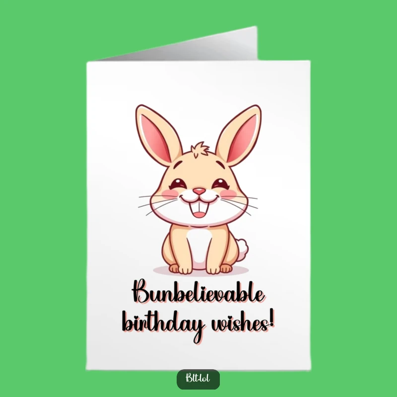 Free Printable Birthday Card: Happy Bun Grin Funny Downloadable Gift