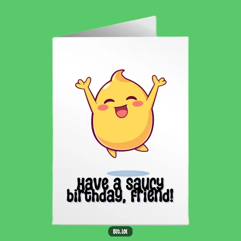 Free Printable Birthday Card: Mustard Blob Funny Downloadable Gift