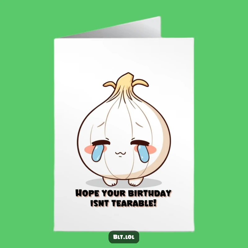 Free Printable Birthday Card: Shy Onion for a Tearfully Funny Gift