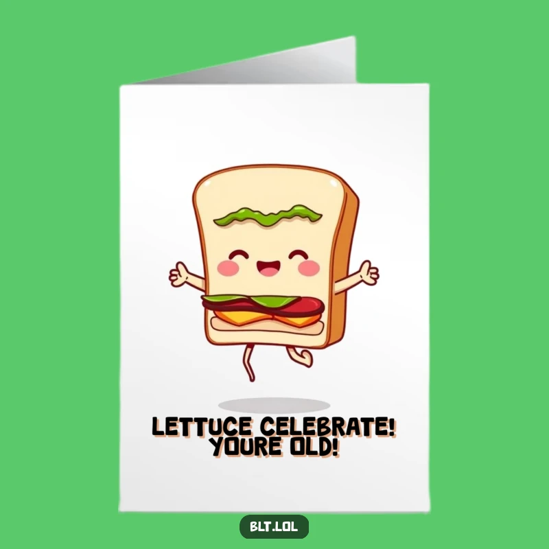 Free Printable BLT Sandwich Birthday Card: Funny Jumping Rope Downloadable Gift