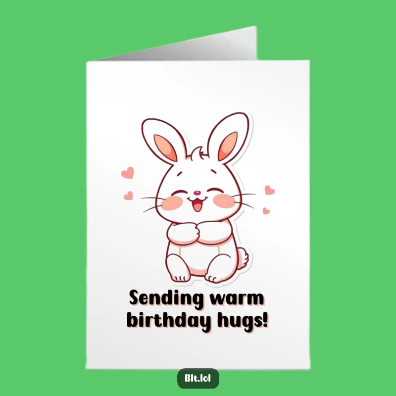 Free Printable Birthday Card: Bun Hug Funny Downloadable Gift