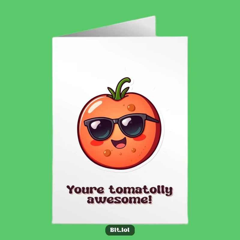 Free Printable Birthday Card: Funny Tomato Sunglasses Design - Instant Download Gift