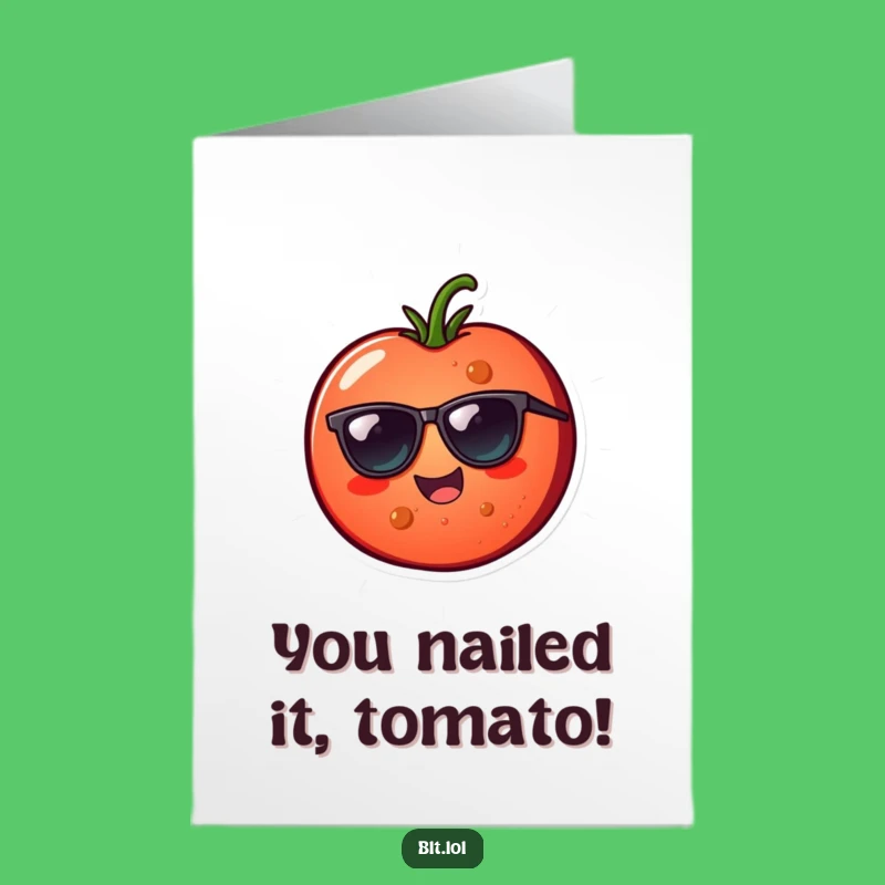 Free Printable Congrats Card: Cool Tomato Sunglasses - Downloadable Celebration