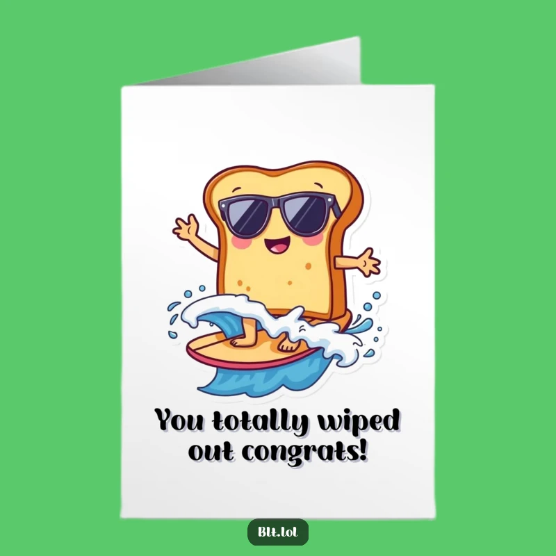 Free Printable Surfing Bread Congratulations Card: Awesome Downloadable Greeting