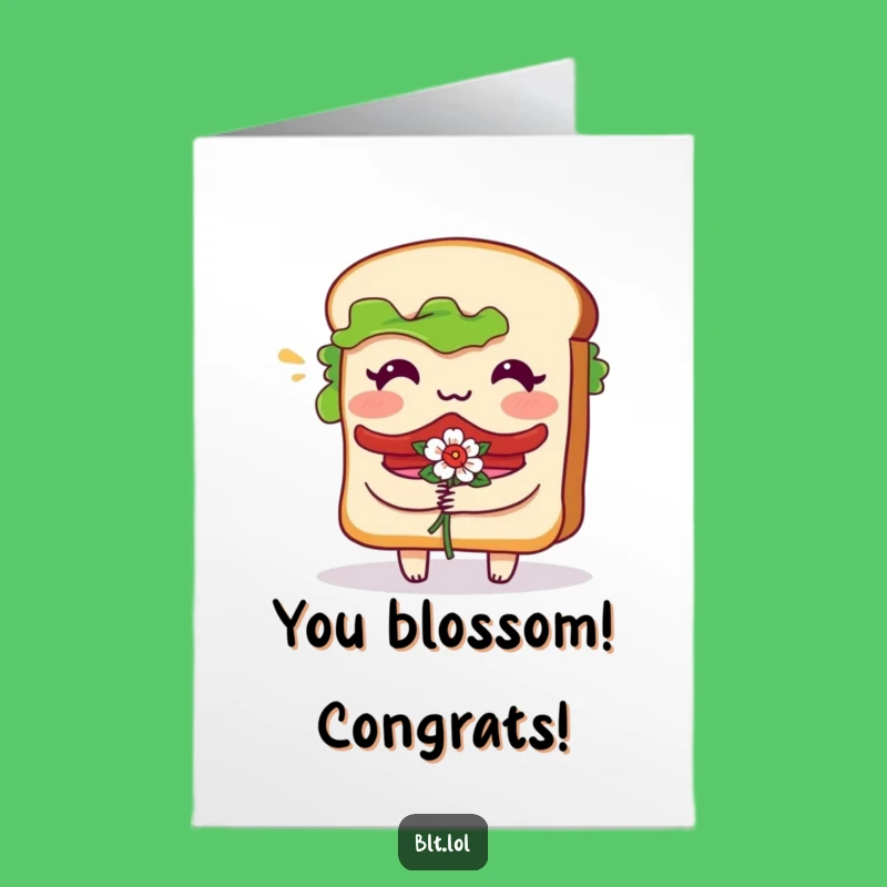 Free Printable BLT Bashful Congratulations Card - Funny Downloadable Gift for Special Moments