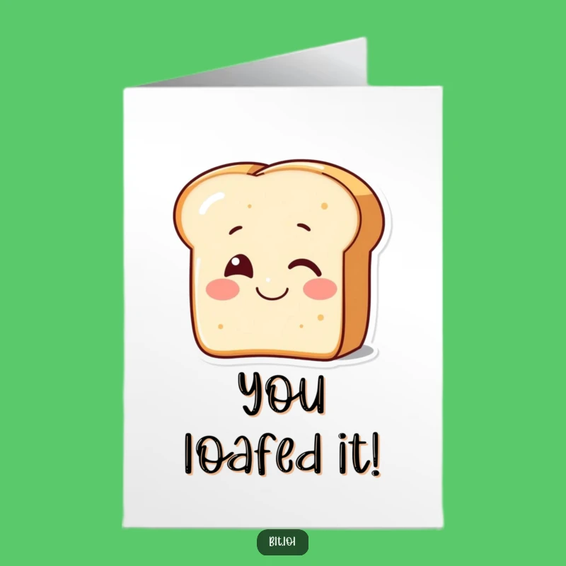 Free Printable Congrats Card: Winking Bread - Cheesy Success Download