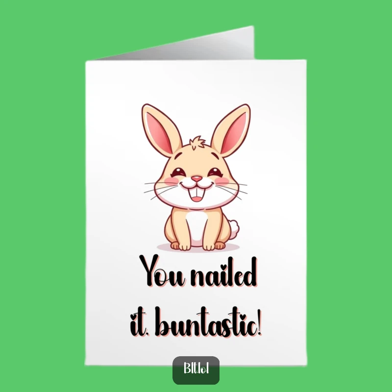 Free Printable Congrats Card: Happy Bun Grin Funny Downloadable Gift