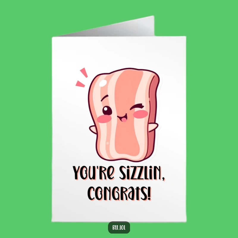 Free Printable Congrats Card: Winking Bacon, Celebration, Success Sizzle