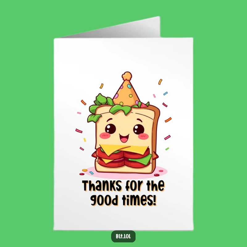 Free Printable Giddy BLT Party Thank You Card - Hilarious Downloadable Gift