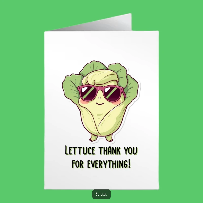 Free Printable Thank You Card: Funny Chilling Lettuce, Gratitude, Cool Appreciation