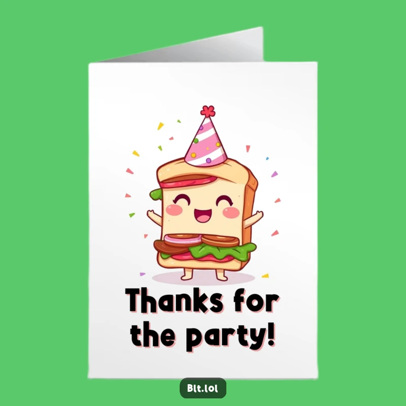 Free Printable Thank You Card: Giddy BLT Party Time