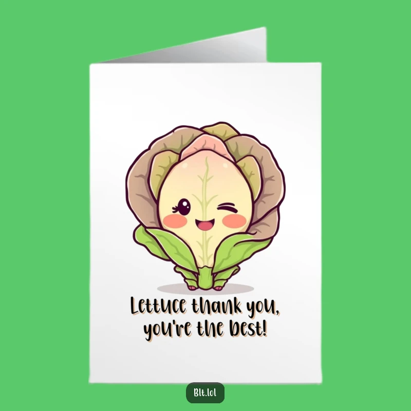 Free Printable Thank You Card: Shy Lettuce