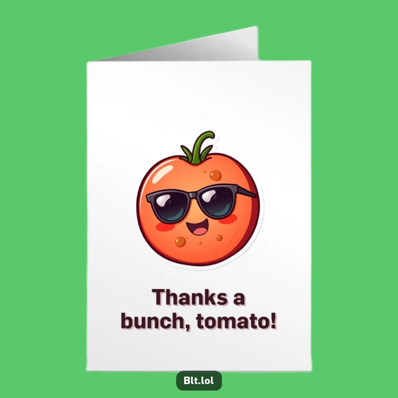 Free Printable Thank You Card: Funny Tomato Sunglasses - Express Gratitude
