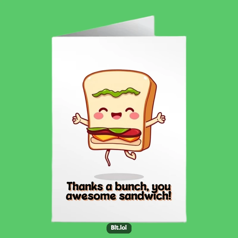 Free Printable BLT Sandwich Thank You Card: Funny Jumping Rope Downloadable