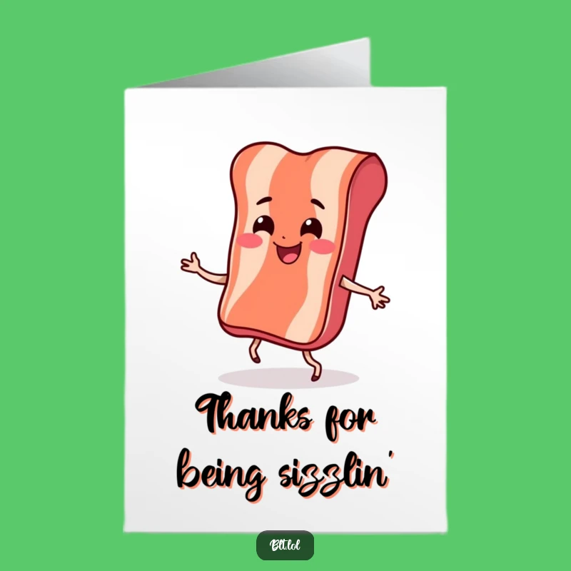 Funny Free Printable Thank You Card: Bacon Dance Thanks Downloadable
