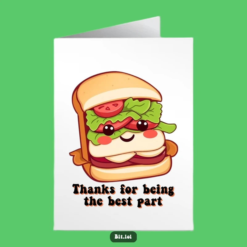 Free Printable BLT Thank You Card: Funny Sandwich Downloadable for Gratitude