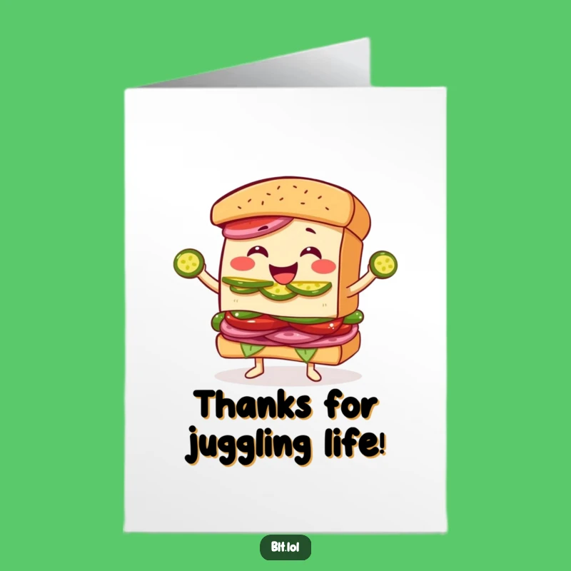 Free Printable Thank You Card: BLT Juggling Pickles