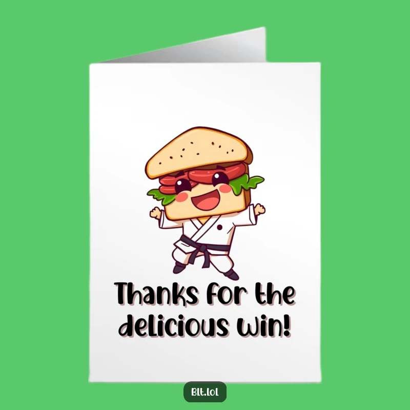 Free Printable Thank You Card: BLT Sandwich Karate Kick Appreciation!