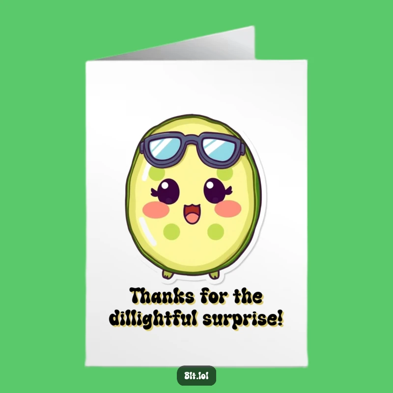 Free Printable Thank You Card: Surprised Pickle Goggles, Thanks a Bunch!