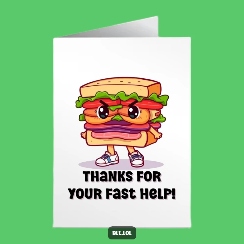 Free Printable BLT Running Thank You Card - Funny Downloadable Gift for Go-Getters