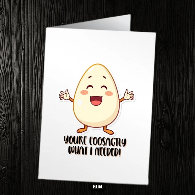 Funny Free Printable Thank You Card featuring a happy, waving egg. A charming and downloadable message.