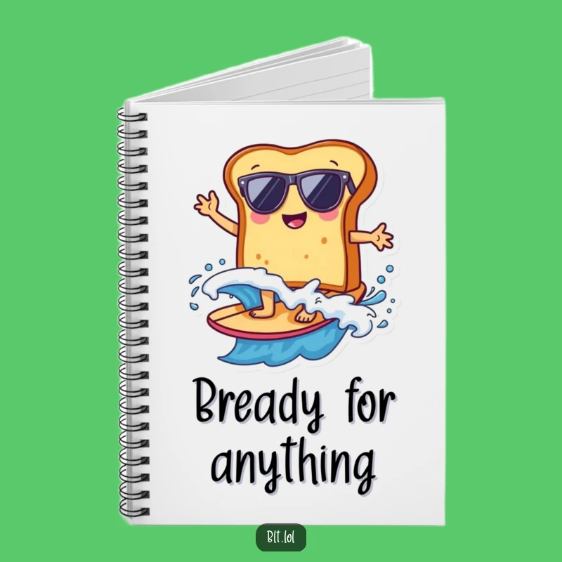 Funny Bread Surfer Notebook: Jot Down Ideas with Beach Humor, Perfect Gift