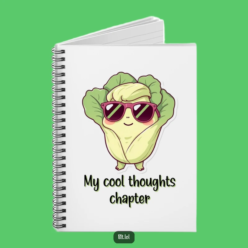Funny Chilling Lettuce Sunglasses Notebook - Cool Veggie Journal for Humorous Notes