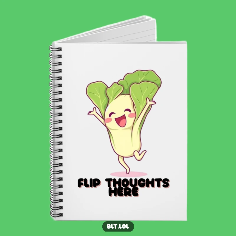 Funny Excited Lettuce Leaf Gymnastics Flip Notebook - Jot Down Ideas with Flair