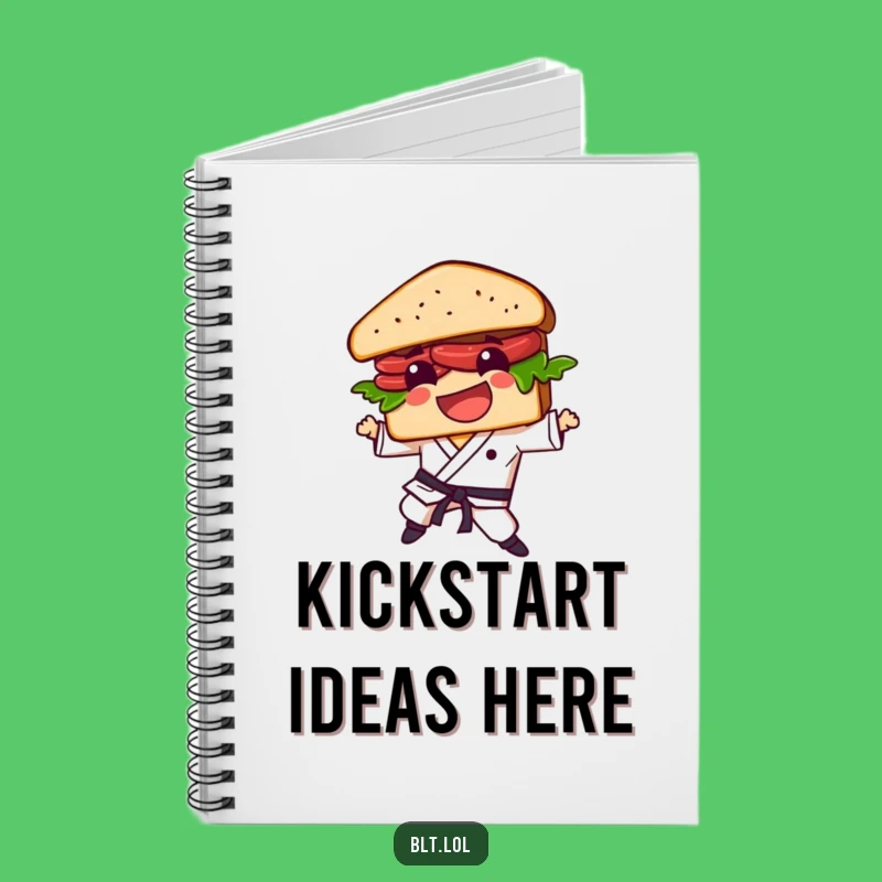 Funny BLT Sandwich Karate Kick Notebook - Jot Down Ideas with Action & Humor