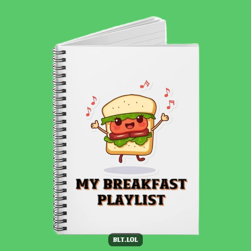 Funny Dancing BLT Sandwich Notebook - Journal Your Fun Thoughts with Music
