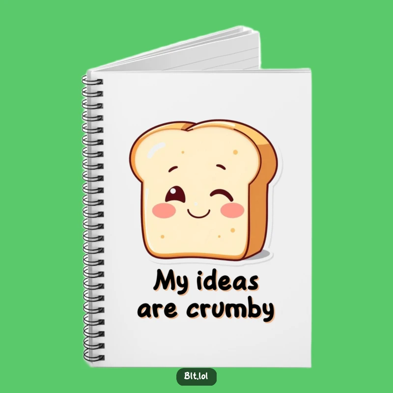 Funny Winking Bread Notebook - Smiling Cute Journal Gift