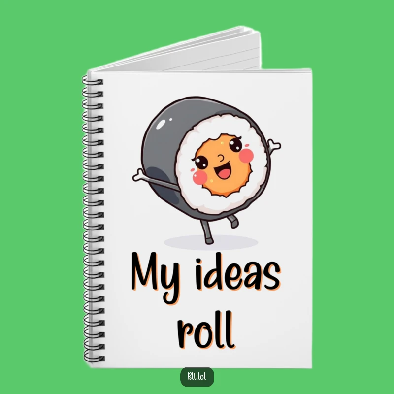 Funny Kawaii Sushi Cartwheel Notebook: Jot Down Ideas with Playful Energy