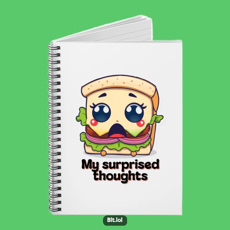 Funny Surprised BLT Sandwich Notebook: Bite Taken Journal Funny Gift