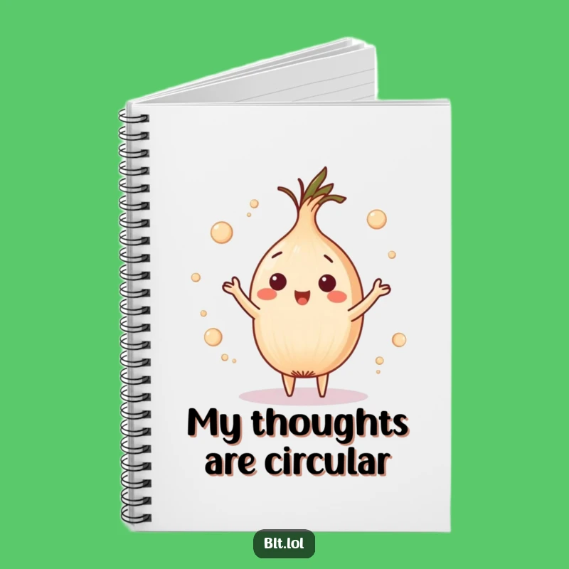Funny Onion Ring Juggling Notebook - Playful Foodie Journal Gift