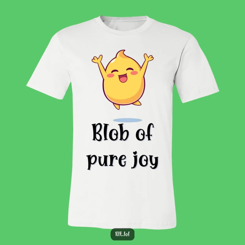 Funny Mustard Blob Leaping T-Shirt: Wear Your Enthusiasm Loudly!