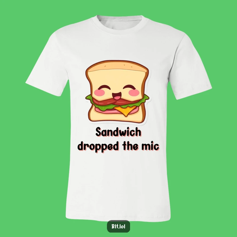 Funny BLT Mic Drop T-Shirt: Witty Sandwich Tee for Food & Comedy Fans