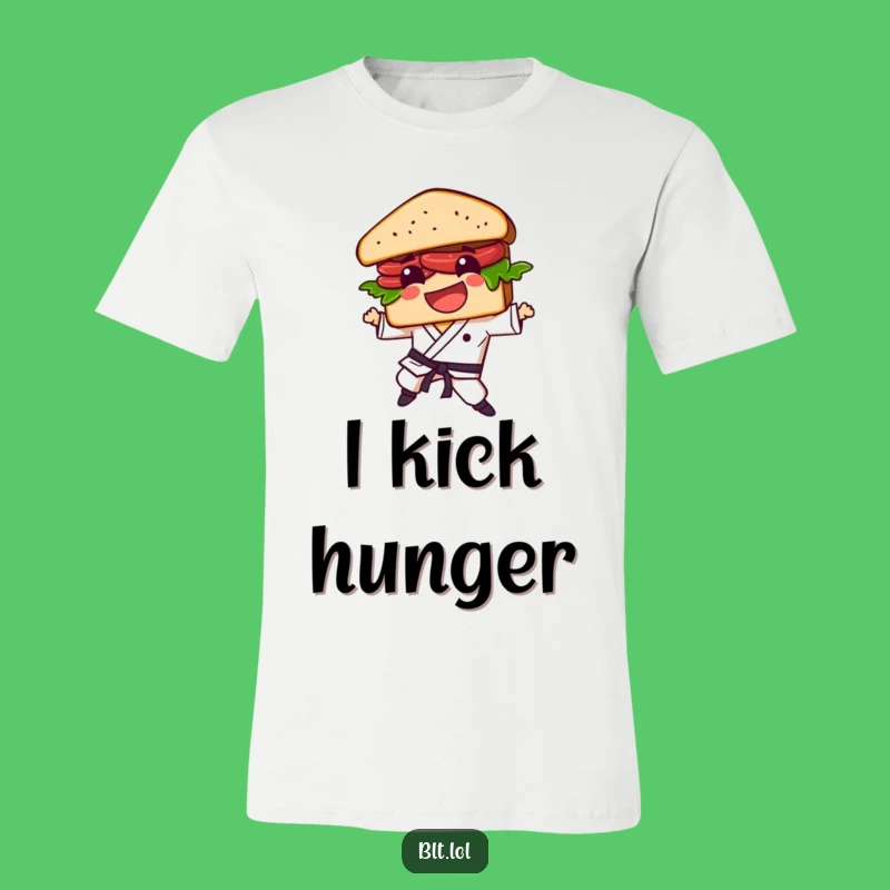 Funny BLT Sandwich Karate Kick T-Shirt - Awesome Martial Arts Foodie Apparel