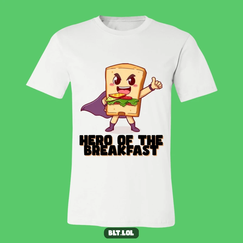Funny BLT Superhero Sandwich T-Shirt: Wear Your Heroic Appetite with Comical Pride